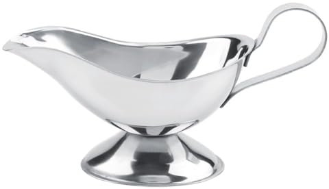 Stainless Steel Gravy Boat, Saucer Boat Gravy with Handle Mini Sauce Jug Sauce Cup for Gravy Sauces or Cream at Home Restaurant Hotel(5oz)