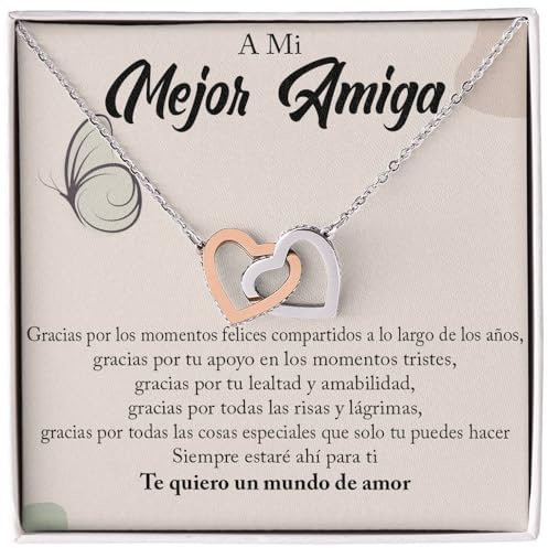 Collar para Mujer A mi Amiga, Plata - Ideas de Regalos para ella, Aniversario de Matrimonio, Cumpleaños o Navidad - Estuche con DEDICATORIA incluido (A Mi Amiga)