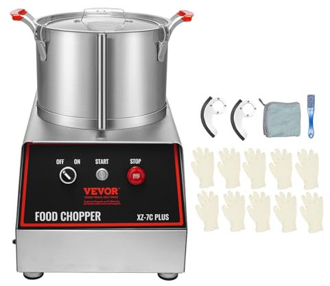 VEVOR Robot Culinaire 750 W Robot de Cuisine Capacité 6,6 L Mixeur Multifonction Cuisine en Acier Inoxydable Alimentaire Hachoir Électrique pour Légumes Fruits Préparation Culinaire Restaurant Hôtel
