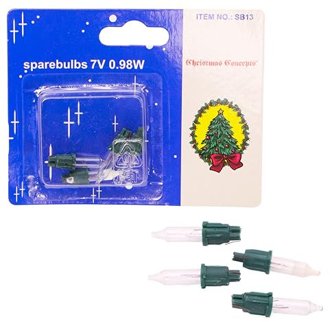 Christmas Concepts® Pack of 4 Clear Push in Spare Bulbs - 7v 0.98w - Replacement Bulbs