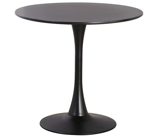 Noorsk Design Mesa de Comedor o Cocina Zurich Redonda (Negro, 80 diámetro)