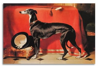 JSWLQ Edwin Landseer (A Favourite Greyhound of Prince Albert) Künstler-Poster auf Leinwand, Wandkunst, Bild, Drucke, hängende Foto, Geschenkidee, Dekoration, Heimkunst, 30 x 45 cm