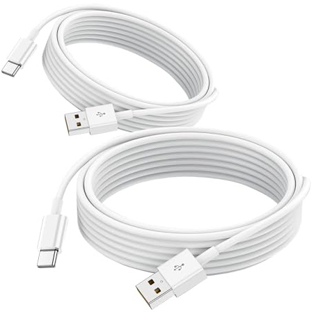 Carplay Lot de 2 câbles de charge pour iPhone 17 Air/15/16 16e 15 Pro Max 15 Plus USB A vers USB de type C, iPad 10e génération, Samsung Galaxy Tab A7 A8 A9 S10+ S9 S8 S7 Note 10 S10, chargeur de