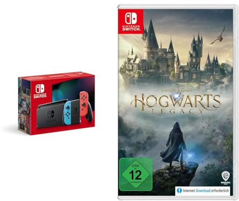 Nintendo Switch-Konsole Neon-Rot/Neon-Blau & Hogwarts Legacy Switch