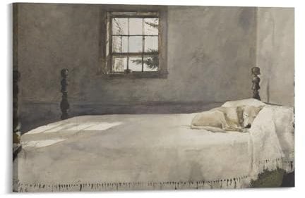 Andrew Wyeth Meisterschlafzimmer, berühmtes Gemälde-Poster, Leinwand, Wandkunst, Schlafzimmer-Poster, Wohnzimmer-Dekor, Poster für Zimmer, ästhetisch, Sport, Büro, Zimmer, Wohnheim, Dekoration,