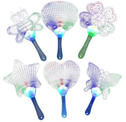 Cabilock Handventilator 7 Rhythmen Blinkend Flacher Handventilator Batteriebetrieb Für Jungen Und Mädchen Zufälliger Stil