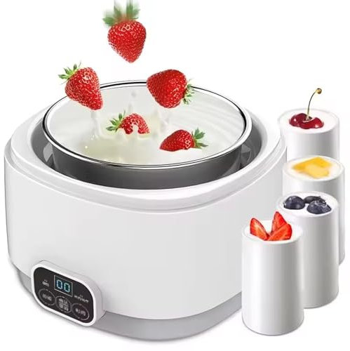 SONLED Electric Yogurt Maker Machine, Probiotic Yogurt Maker, 1L Natto Fermenter, Easy To Clean, Ceramic Liner Smart Touch Display, Suitable for Home Yogurt Incubator