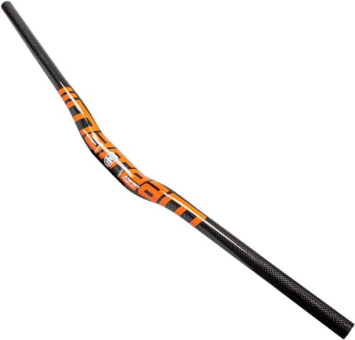 Mountainbike-Lenker 31,8 mm Carbonfaser-Rise MTB-Lenker 580/600/620/640/660/680/700/720/740/760 mm extra langer Fahrradlenker für die meisten Fahrräder, Orange, 640 mm