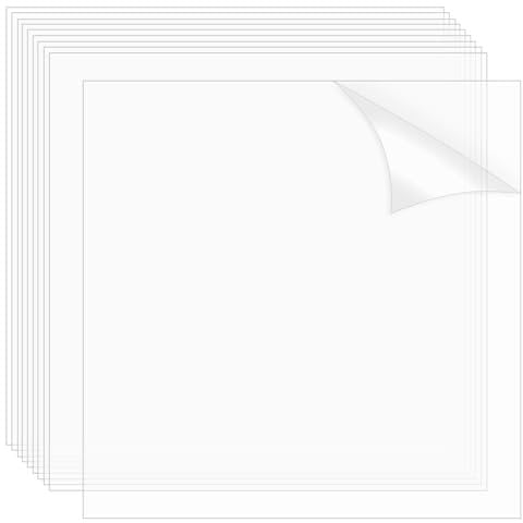 AHANDMAKER 10 Blatt Klares PET Blatt 9.84 x 9.84 Zoll Transparent 0.2mm Dünne Kunststoffplatten Dünne Acrylplatte Zum Basteln Bilderrahmen Malerei DIY Anzeige