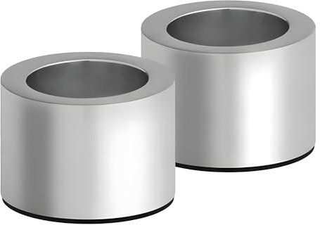 UYUNI Kerzenhalter – Elegantes, minimalistisches Metalldesign, perfekt für LED-Kerzen, Heimdekor-Akzent für Wohnzimmer, Schlafzimmer, Esstisch, Chrom, 2 Stück