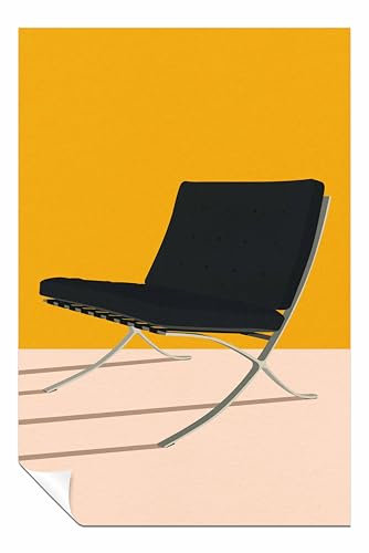 Panther Print Barcelona Stuhl von Mies Van Der Rohe, ungerahmtes Poster, Bilder für Wände, Schlafzimmer, Wohnzimmer und Badezimmer, 31 x 20 cm