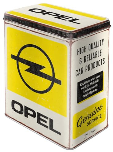Nostalgic-Art Retro Vorratsdose L, 3 l, Opel – Service – Geschenk-Idee für Opel-Zubehör Fans, Original Lizenzprodukt (OLP), Große Kaffee-Dose aus Blech, Werkstatt-Deko im Vintage Design