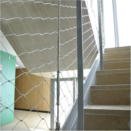 maschendrahtzaun wildzaun hundezaun Flexibles Edelstahlseilgeflecht 0,6 1,2 1,8 2,4 M, Sicherheitsnetz, Zaun, Balkongeländer, Drahtgeflecht/ Fallschutznetz/ Tier-/Haustier-Absperrnetz Für Den Außenber