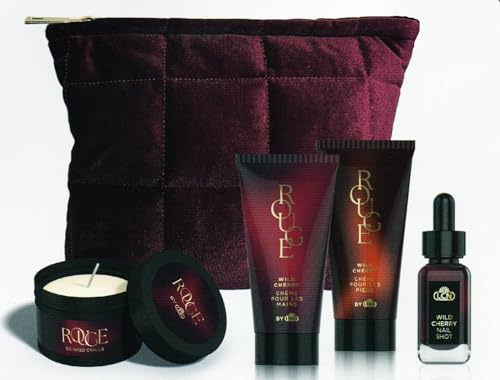 LCN ROUGE Set DELUXE 5tlg. - Geschenkset Pflegeset Beautyset (Handcreme, Fusscreme, Nagelserum, Duftkerze)