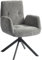 HOMCOM Sessel Drehbar Loungesessel mit Armlehne, Wolle-Leinenoptik, modern Polsterstuhl mit Knopfheftung, Stahlbeine, für Wohnzimmer, Schlafzimmer, Dunkelgrau