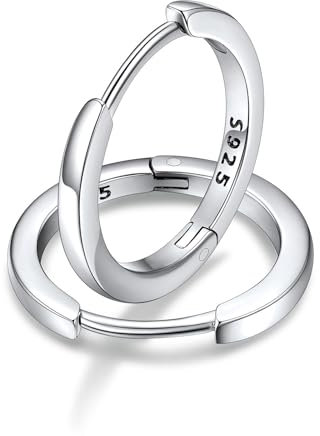 FaithHeart 925 Silber Ohrstecker für Damen Mädchen Kleine Knorpel Ohrringe 6mm Huggies Creolen Herren Kreolen Helix Piercings Klappcreolen Silberohrringe Ohrpiercing Silberschmuck Tochter
