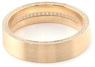 Beydodo Verlobungsring Damen Gold 585, Hochzeit Ringe Matt mit Moissanit Bandring Ehering Einzeln Trauringe Nickelfrei Gr.56 (17.8)