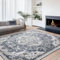 SONGMICS HOME Vintage Teppich, 140 x 200 cm, Wohnzimmerteppich, Schlafzimmerteppich, Waschbarerteppich, Rutschfester Teppich, für Küche, Flur, Esszimmer, Taubengrau TAR039G02