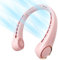 Morelax Ventilador de Cuello Portátil, 3 Velocidades Ajustables, Funcionamiento Silencioso, Batería USB Recargable 4000mAh, Ligero y Compacto, Ideal para Casa, Viajes y Actividades al Aire Libre, Rosa
