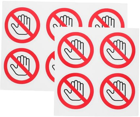 PartyKindom 10pièces Étiquettes Avertissement Ne Toucher Autocollants De Sécurité Auto-adhésifs Panneaux De Sécurité Pour Lieu De Travail Lot