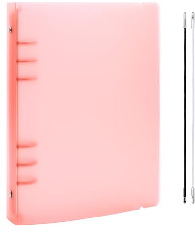 OTCRAFT A5-Ringbucheinband mit 6 Ringen, sauberes, transparentes weiches PVC, für nachfüllbare Notizbuchhülle mit matter Oberfläche für Stempel- und Stanzschablonen, Orange