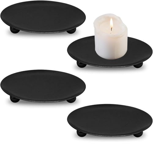 COYUN 4 Piezas Portavelas de Metal, andelabros para Velas, Porta Velas Decorativas, Retro Soporte Velas, Candelabros Decorativos para Navidad, Boda, Oración, Fiesta en Casa y Cena