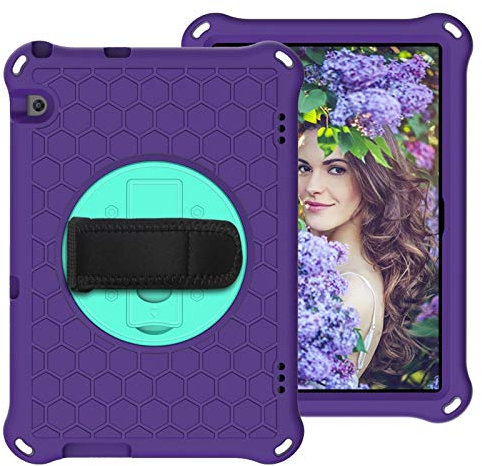 Fundas para tabletas Compatible with el caso Huawei MediaPad T5 (10.1 pulgadas), con estante de rotación / correa de funda protectora EVA + PC de cuerpo completo, trabajo robusto, impermeable giratori