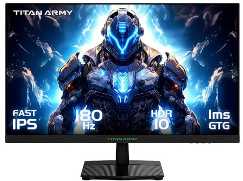TITAN ARMY Gaming Monitor 27-inch, 180Hz Refresh Rate, 2K QHD 2560*1440 Fast IPS Screen, 1ms, 99% sRGB, HDR10, FreeSync, Gaming Mode, Low Blue Light, Adjustable Tilt, VESA Mounting, For FPS MOBA MMORP