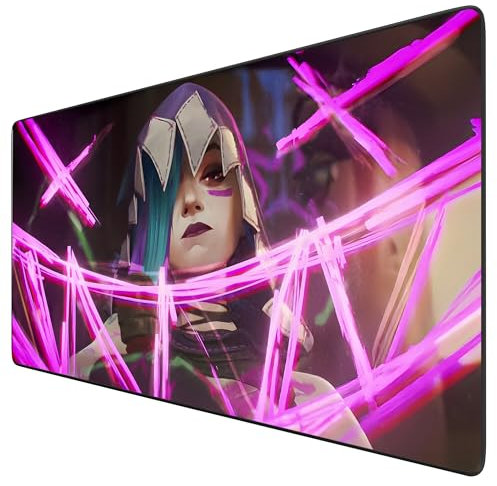 League of Legends Arcane Gaming-Mauspad, groß, Anime, Mousepad, XXL, feuchtigkeitsspendend, mit Gummibasis, rutschfest, strukturierte Oberfläche für Computer und PC (90 x 40 cm)