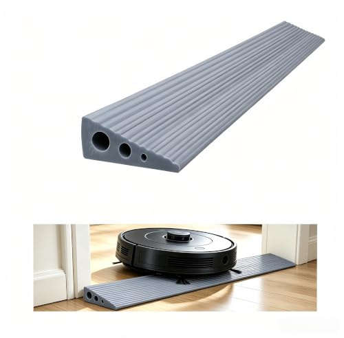 CUTIS Türschwellenrampe 90x6x2 cm, Rampe Türschwelle, Schwellenrampe | Türschwellenrampe Saugroboter, Türschwellenrampen, Geeignet für Kinderwagen, Einkaufswagen, Rampe Saugroboter, (Grau)