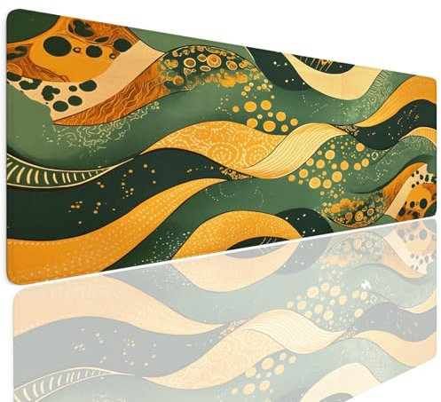 Tapis de Souris Gaming XL 700x400x4mm Petit sous Main Bureau, Gamer Mouse Pad Base en Caoutchouc Antidérapant Étanche Mouse Mat Accessoire Bureau pour Ordinateur, PC, Jeux, étude, Maison Jaune 4-1271