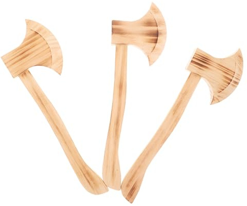 KOMBIUDA 3 Piezas Hachas de Madera Falsas para Decoración de Fiesta Halloween Juguetes de Madera para Accesorios de Disfraz