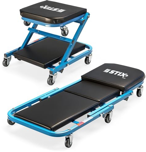 Stix Werkstatt Rollbrett 2-in-1 Montageliege und Rollhocker 150 kg