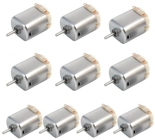 Lot de 10 mini moteurs DC 1,5 V-6 V Micro130 - Moteur électrique 19500 tr/min - Moteur magnétique puissant pour jouets de voiture - Robot DIY - Ventilateur scientifique - Projet scientifique