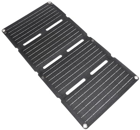 Acouto Panneau Solaire Pliable 80 W Monocristallin Portable 12 V 5 V Charge Rapide QC Double Sortie USB pour Camping Camping-Car Pêche et capacité élevée 80 W Monocristallin Rapide