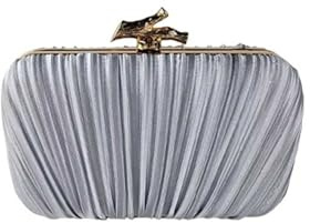 Feizikaw Handtasche Mädchen Elegante formelle Abendtasche, luxuriöse Clutch aus Satin für Gala-Dinner-Partys und (Blue, One Size)