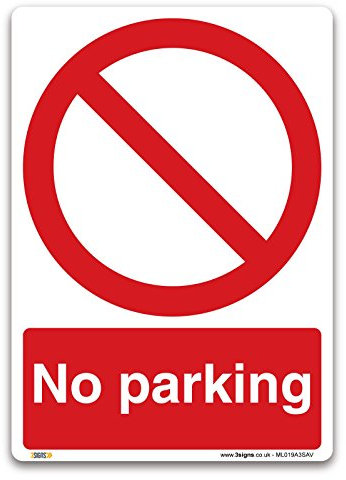 Panneau d'interdiction de stationnement en vinyle A3 autocollant - Informations de sécurité interdiction