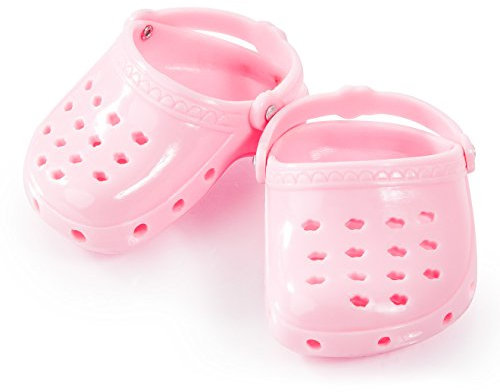 Bayer Design 73117AA Schuhe, Badeschuhe, Hausschuhe, Gartenschuhe, Clogs, Pantoffeln für Puppen, Puppenzubehör, für Puppen der Größe 36-42cm, rosa pink