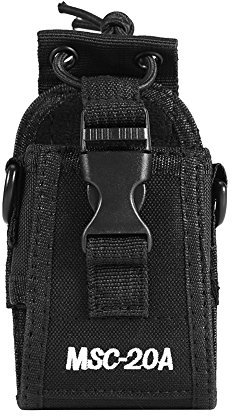 ASHATA Radio Case, MSC-20A Nylon Pouch Case Bag with Strap for Kenwood/Motorola/HYT Two-Way Radio,Radio Holder Holster Case Pouch Bag for Police,Fireman,Security Guard,First-aid Personnel,Black