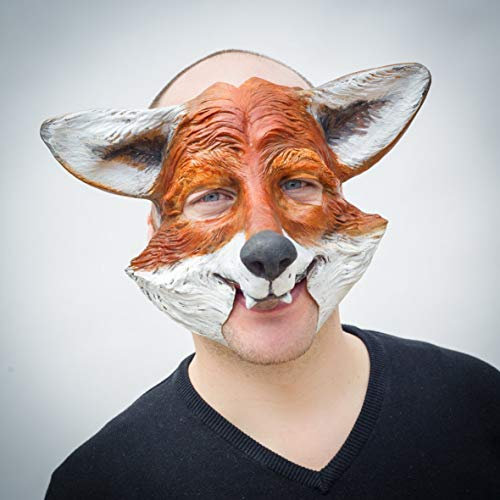 Maskworld Halbmaske aus Latex - Fuchs Tiermaske - ideal für Halloween, Karneval & Motto-Party