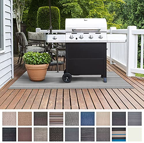 Floordirekt Grillmatte Bodenschutz Grillteppich, Grillunterlage, Grillschutzmatte für Gasgrill & Holzkohlegrill für Outdoor und Garten - Schwer entflammbar 90 x 180 cm Bologna