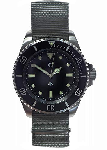 MWC Diver Mechanischer Quarz Hybrid 300m Edelstahl Schwarz NATO Militar Herren Uhr