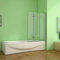 Aica Sanitär Badewannenaufsatz Duschabtrennung 130x140cm 3-teilig Faltbar Duschwand für Badewanne