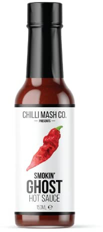 Smokey Ghost Chilli Hot Sauce 150ml - Chilli Mash Co - Vegan BBQ Hot Sauce Made with Tomatoes, Onions and Ghost Peppers