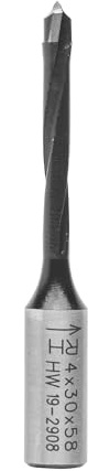 ENT Foret à cheville carbure, tige (S) 8 mm, diamètre (D) 4 mm, NL 30 mm, SL 20 mm, L 58 mm, pour Mafell DD40P/DDF40 DuoDübel