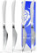 DALSTRONG Steak Knife Set - 4 Piece - 4.5 inch Serrated Blade - Frost Fire Series - High Chromium 10Cr15CoMoV Steel Kitchen Knife - Frosted Sandblast - White Honeycomb Handle - NSF Certified