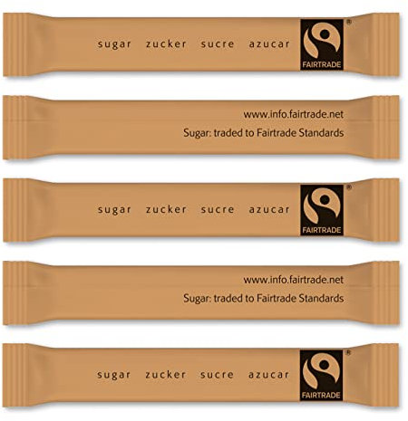 Zuckersticks FAIRTRADE 1000 Sticks befüllt mit 3,5g braunem ROHRZUCKER
