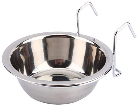 Hanging Pet Bowl,Dog Puppy Feeding Bowl,Durable Stainless Steel Hanging Pet Bowls for Dogs and Cats, Food Water Cage Cup Clamp Holder,Bunny Feeder with Hook for Dogs(4.33x4.33x1.42)
