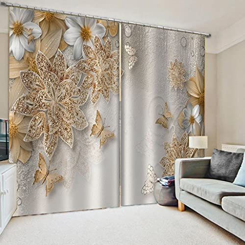 NBVGHJ Personalisieren 3D Vorhang Wohnzimmer Schlafzimmer Luxus Schmuck Foto Verdunkelungsvorhang Vorhänge Jalousien Dekoration (B) 200×(H) 220cm