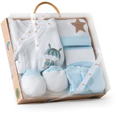 Interbaby Set Regalo Bebé 5 Piezas, modelo Paracaidista, Azul